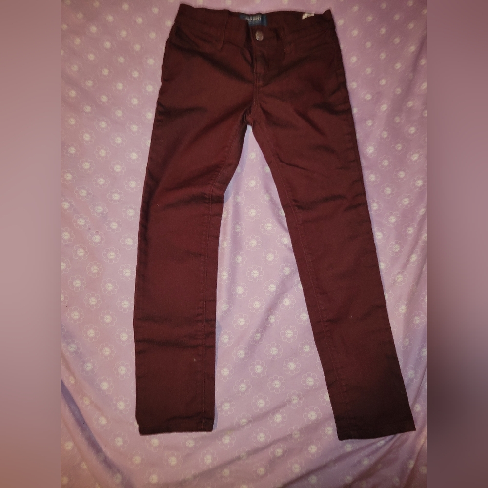 Old Navy Rockstar Jeggings Big Girls Size 7 Regular Maroon Burgundy Red EUC
